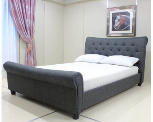 Jacob Grey Fabric Upholstered Modern Sleigh Bed by Artisan