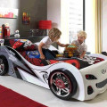 Brap Brap Kids White Racing Car Bed by Artisan