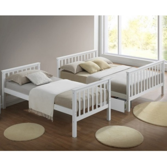 Maxi White Hardwood Triple Sleeper Bunk Bed by Artisan | Bunk Beds (by Bedz4u.co.uk)