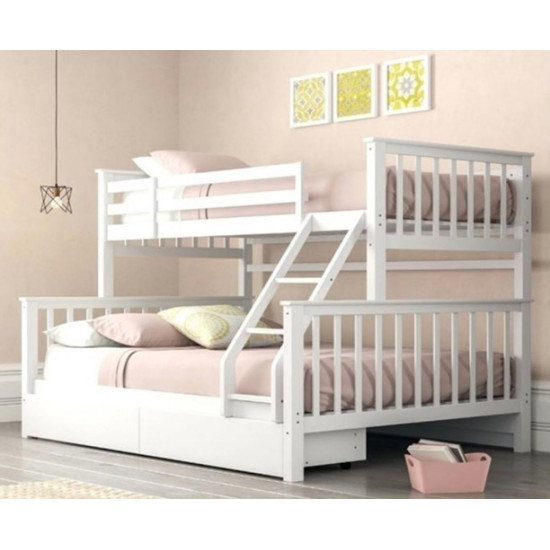 Maxi White Triple Sleeper with Storage Drawers by Artisan  | Bunk Beds (by Bedz4u.co.uk)