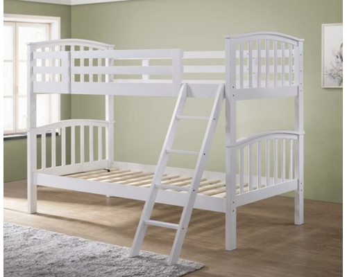 White Hardwood Single Bunk Bed by The Artisan Bed Company