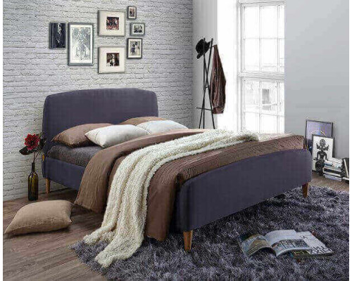 Geneva Dark Grey Upholstered Fabric Bed