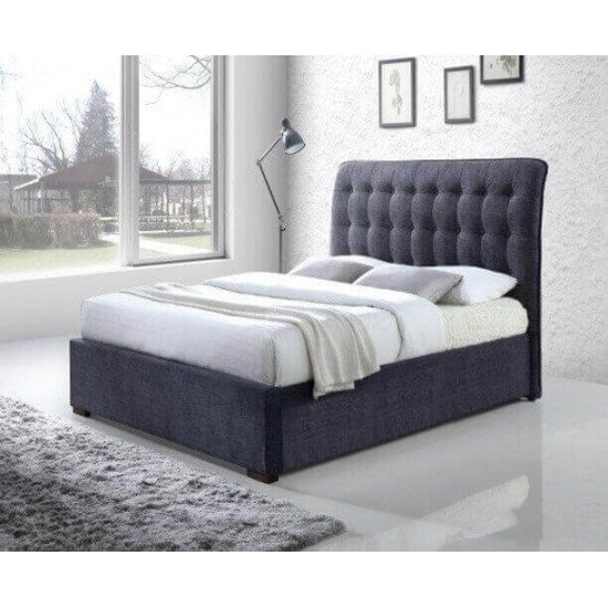 Elegant Hamilton Dark Grey Upholstered Bed Frame Time Living Hamilton dark grey fabric bed frame with tufted headboard