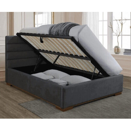 Time Living Mayfair dark grey fabric side opening ottoman bed frame