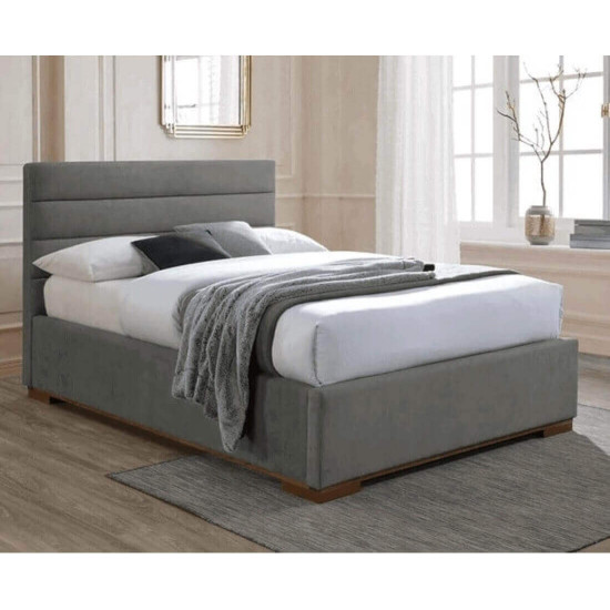 Time Living Mayfair light grey fabric side opening ottoman bed frame