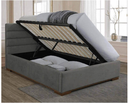 Mayfair Light Grey Fabric Ottoman Bed