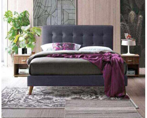 Novara Dark Grey Upholstered Fabric Bed Novara Dark Grey Upholstered Fabric Bed