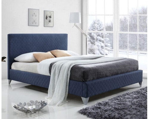 Brooklyn Blue Upholstered Fabric Bed by Time Living