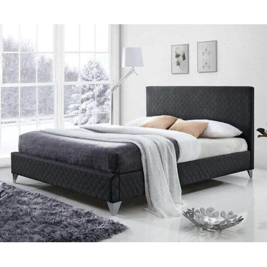 time-living-brooklyn-dark-grey-fabric-upholstered-bed-frame