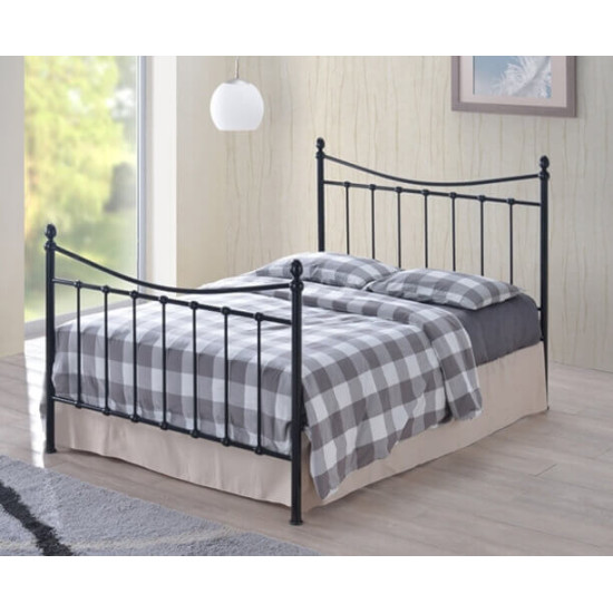 Elegant Victorian-Style Black Metal Bed Frame Time Living Alderley black metal bed frame with curved headboard and footboard