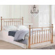 Time Living Alexander rose gold traditional metal bed frame with ball top finials