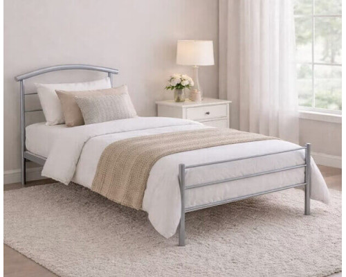 Brennington Single Silver Metal Bed Frame