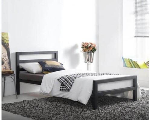 City Block Black Single Modern Metal Bed Frame by Time Living 