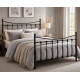 Time Living Florida black metal bed frame with elegant curved headboard and matching footboard