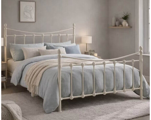 Florida Victorian Ivory Metal Bed