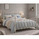 Elegant Ivory Victorian-Style Metal Bed Frame Time Living Florida ivory metal bed frame with elegant curved headboard and matching footboard