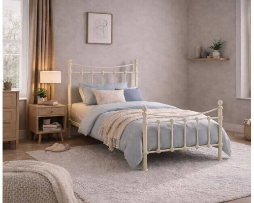 Florida Single Victorian Ivory Metal Bed Florida Single Victorian Ivory Metal Bed