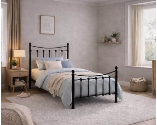 Florida Single Victorian Black Metal Bed Frame Florida Single Victorian Black Metal Bed Frame