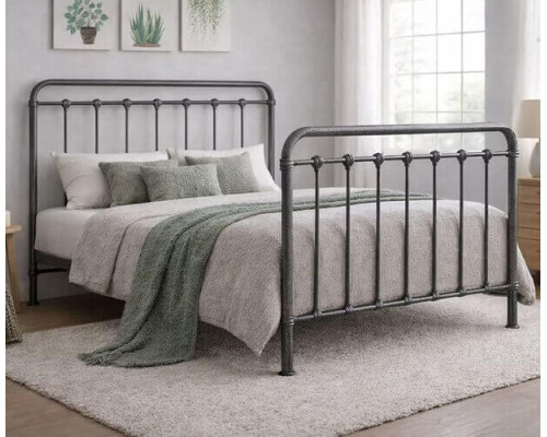 Havana Silver Speckled Metal Bed Frame 