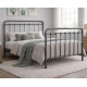 Time Living Havana silver speckled metal bed frame with stylish curved headboard and footboard