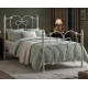Elegant Ivory Victorian Metal Bed Frame Time Living Inova ivory ornate Victorian metal bed frame with decorative detailing