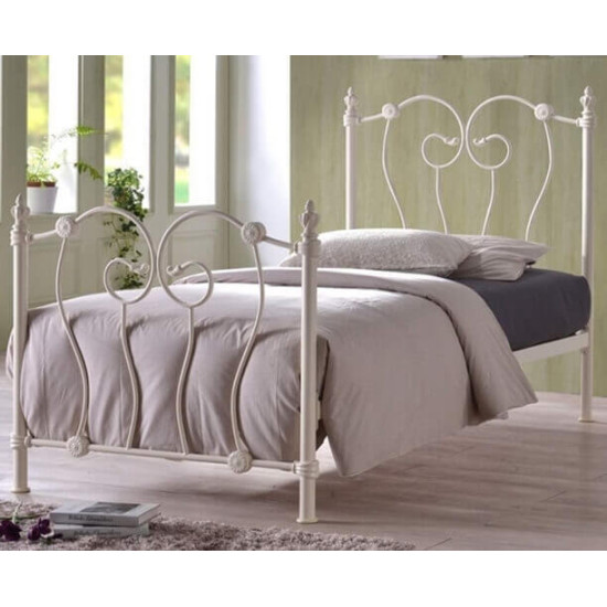 Time Living Inova ivory single ornate Victorian metal bed frame