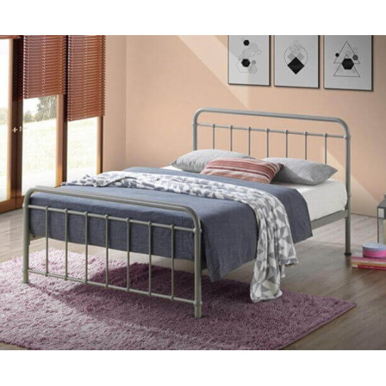 Timeless Pebble Classic Metal Bed Frame Time Living Miami pebble classic metal bed frame with curved headboard and footboard