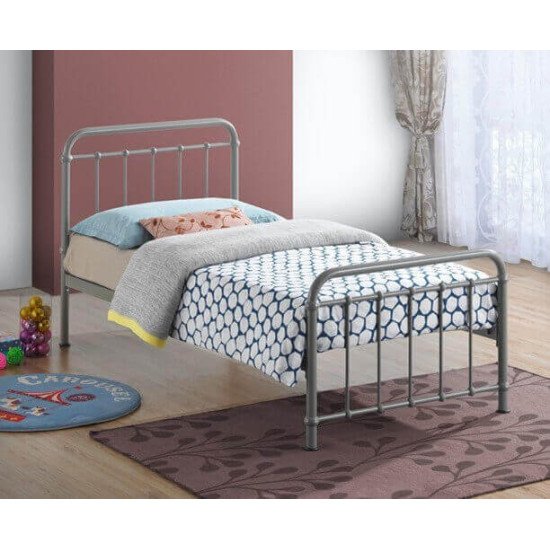 Timeless Pebble Classic Metal Bed Frame Time Living Miami pebble classic metal bed frame with curved headboard and footboard