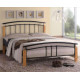 Modern Beech & Black Metal Bed Frame for Stylish Bedrooms Time Living Tetras beech wood and black metal bed frame