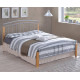 Stylish Beech & Silver Metal Bed Frame for Modern Bedrooms Time Living Tetras beech wood and silver metal bed frame