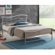 Time Living Waverley silver metal bed frame with wavy headboard and footboard