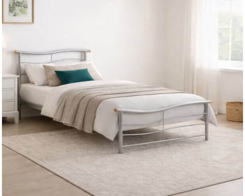 Waverley Single Silver Metal Bed Frame by Time Living