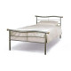 Time Living Waverley silver metal bed frame with wavy headboard and footboard