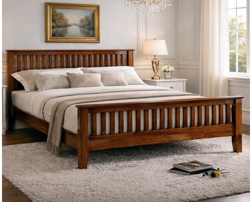 Turin Honey Oak Shaker Wooden Bed Frame by Time Living