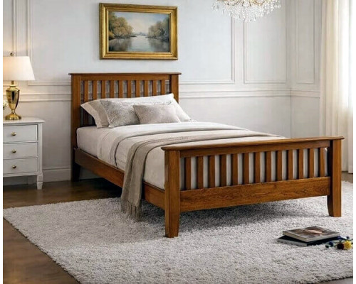 Turin Honey Oak Shaker Wooden Bed Frame by Time Living
