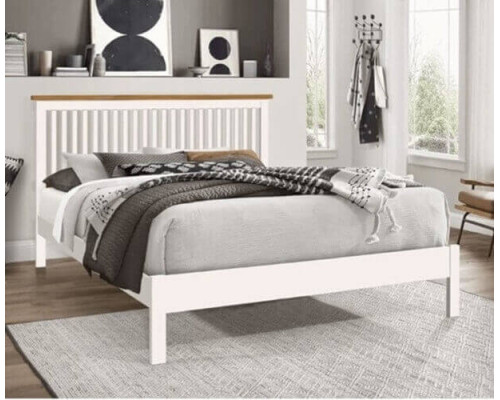 Ascot White Shaker Wooden Bed Frame by Time Living 