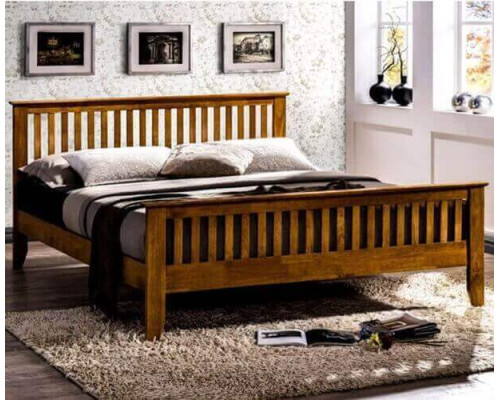 Turin Honey Oak Shaker Wooden Bed Frame by Time Living