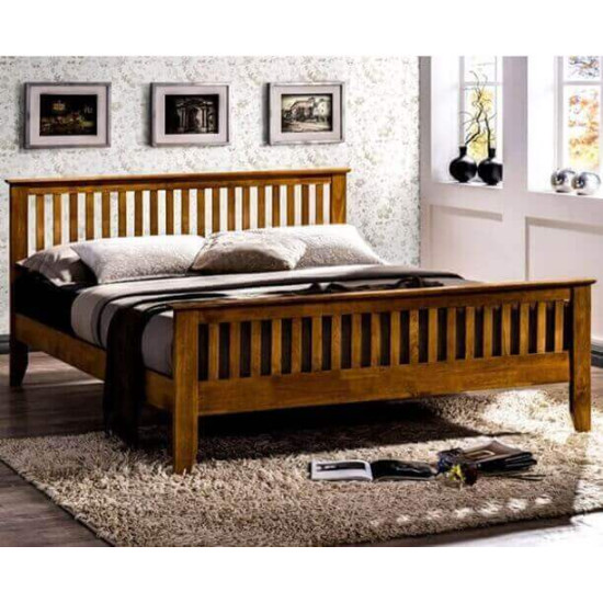 Turin Honey Oak Shaker Wooden Bed Frame by Time Living time-living-turin-honey-oak-shaker-wooden-bed-frame