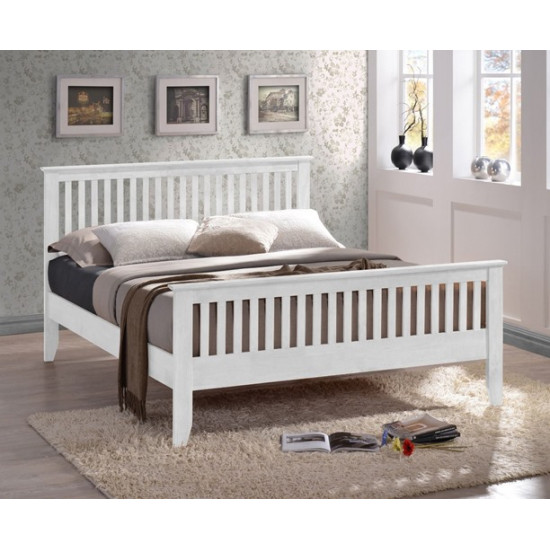 Turin White Shaker Wooden Bed Frame by Time Living | Wooden Beds (by Bedz4u.co.uk)