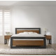 Vicente Dark Grey and Walnut Veneered Panelled Wooden Bed | Wooden Beds (by Bedz4u.co.uk)