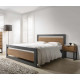 Vicente Dark Grey and Walnut Veneered Panelled Wooden Bed | Wooden Beds (by Bedz4u.co.uk)
