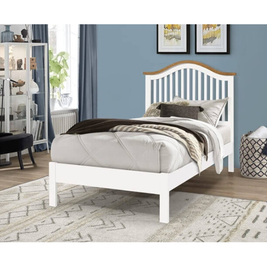 Chester Single White Wooden Bed by Time Living | Single Beds (by Bedz4u.co.uk)
