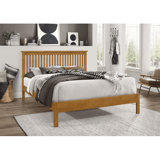 Ascot Oak Shaker Wooden Bed Frame by Time Living | Wooden Beds (by Bedz4u.co.uk)